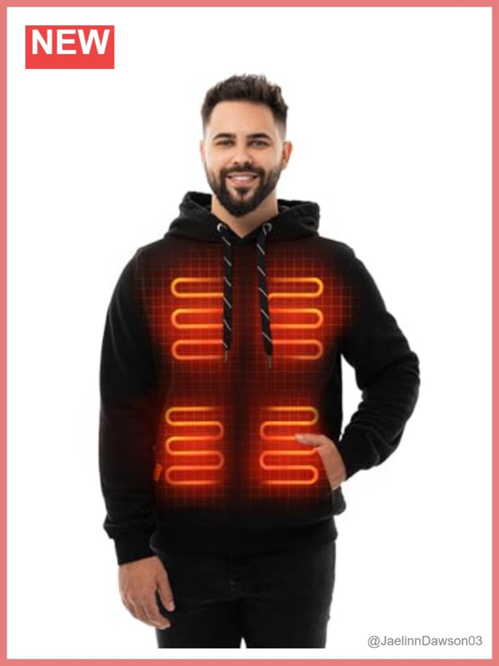Heated Hoodie Pullover with 12V Power Bank 5 Heating Zones Dual Control